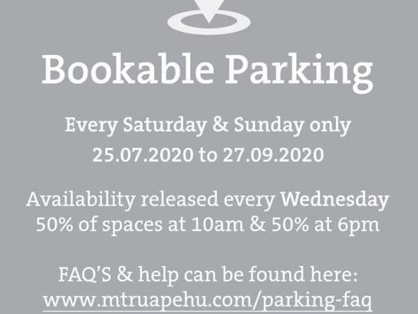 National Park Villages, blog post, New car park booking system for Mt Ruapehu, Mt Ruapehu Parking 2020 - A new bookable parking system has been laucnhed for busy weekend at Mt Ruapehu